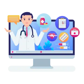 Healthcare and telemedicine illustration