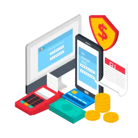 Fintech and digital banking illustration