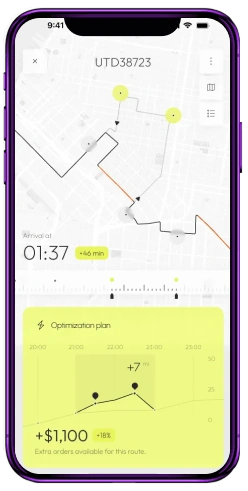 Delivery and order management screen preview