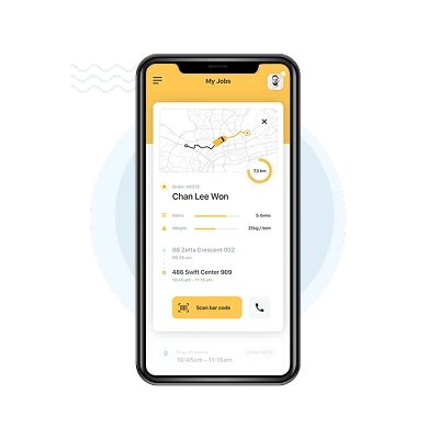 Screenshot of the logistics user panel