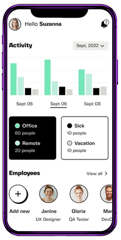 HR software solution screen preview for performance management software