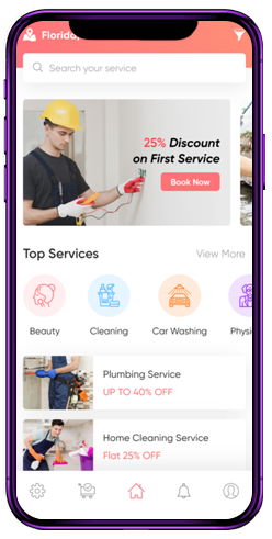 Service Marketplace App Mobile Screen - Connect Providers with Customers