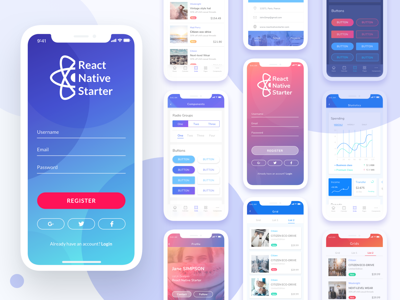 react native mobile app template free download