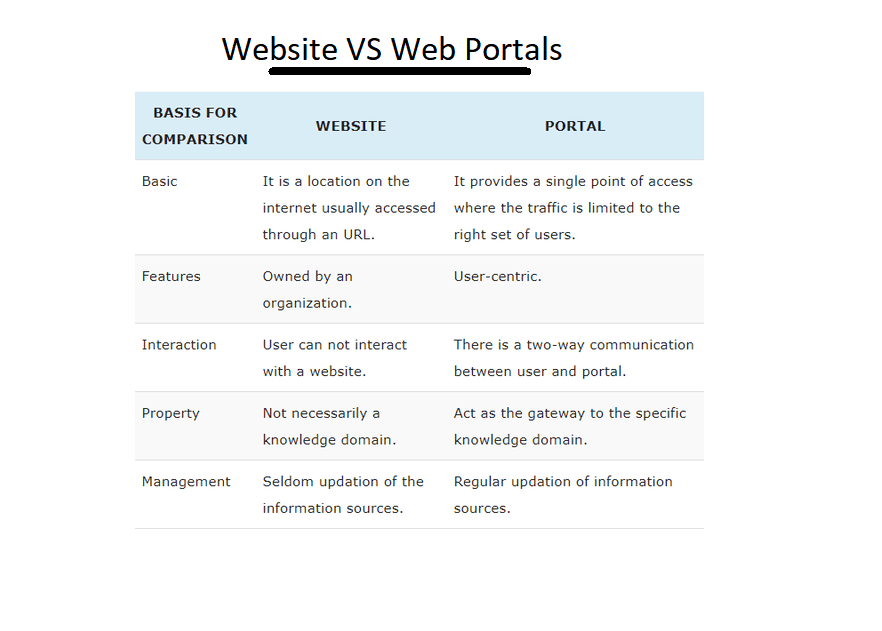 website vs web portal