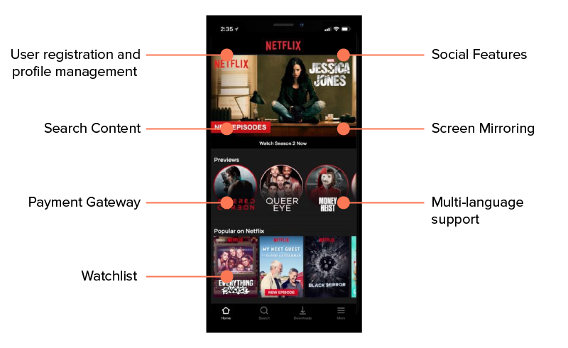 13 Features Adding Cost to Develop an App Like Netflix[2023]