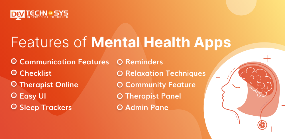 Features of mental health apps
