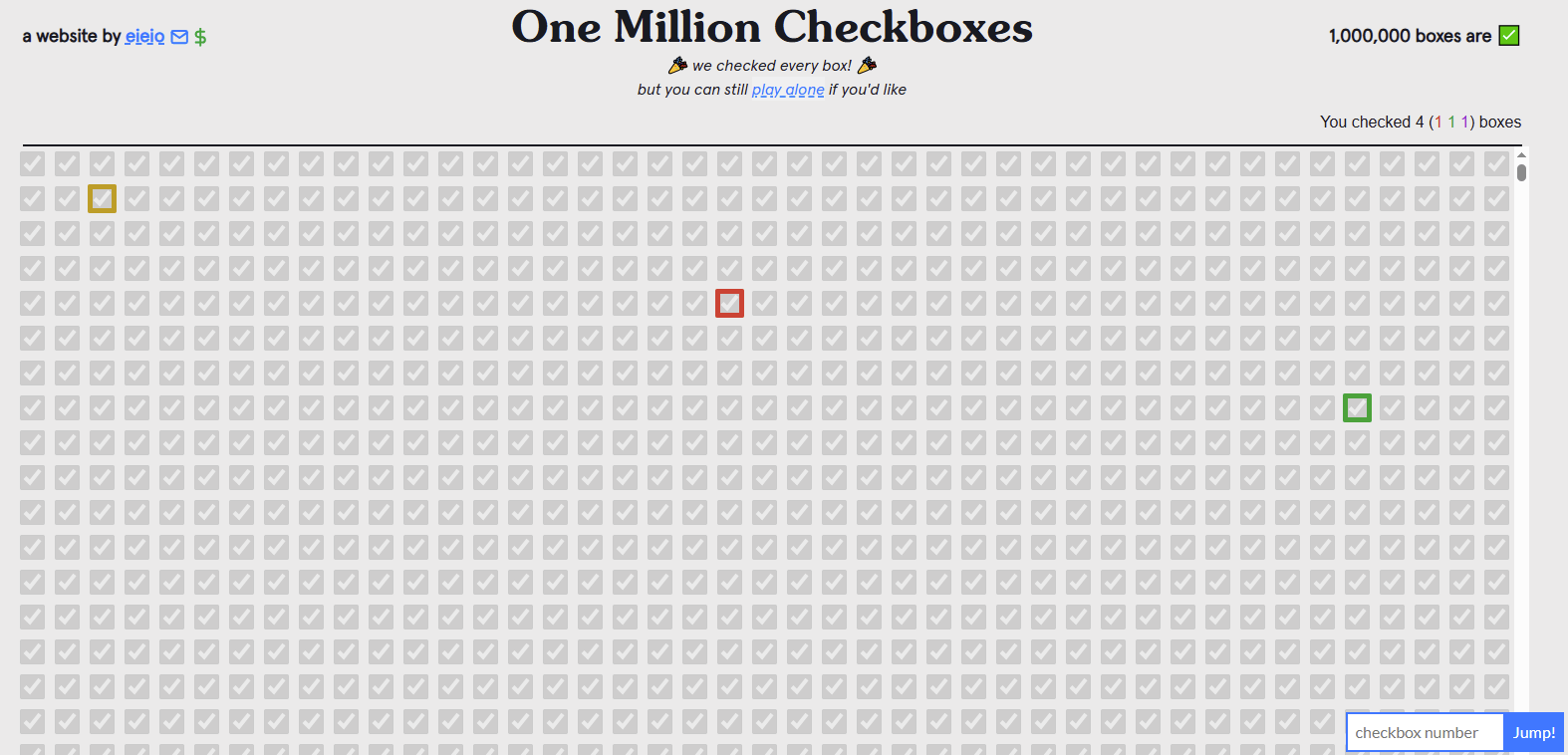 One Million Checkboxes