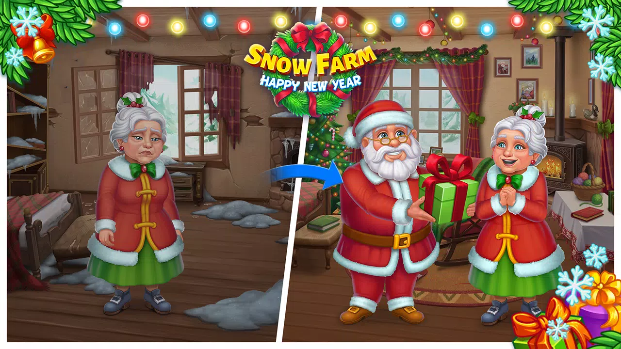 Farm Snow Santa Family Story