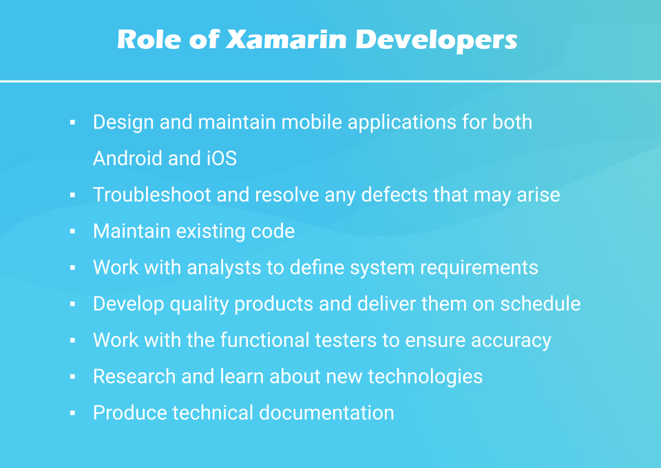 What Is the Role of Xamarin Developers?