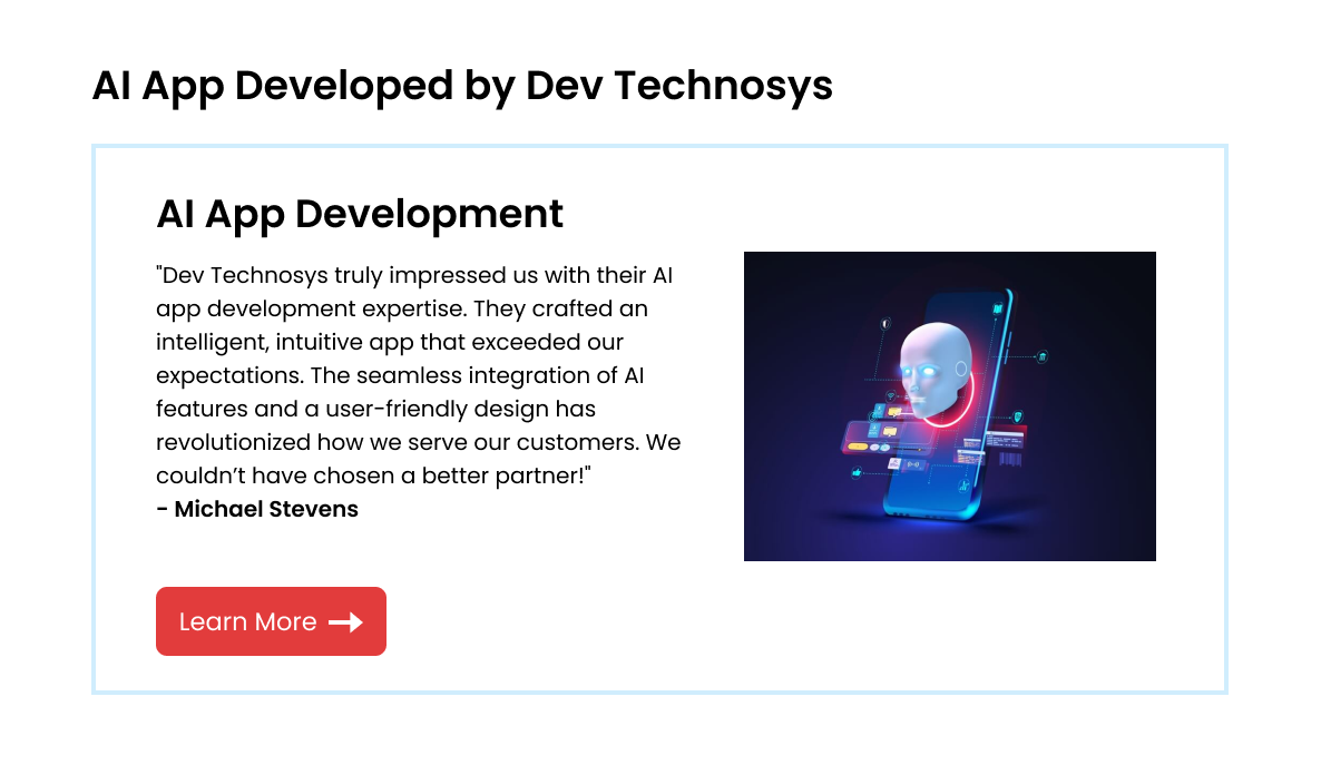 Testimonials Create an AI app