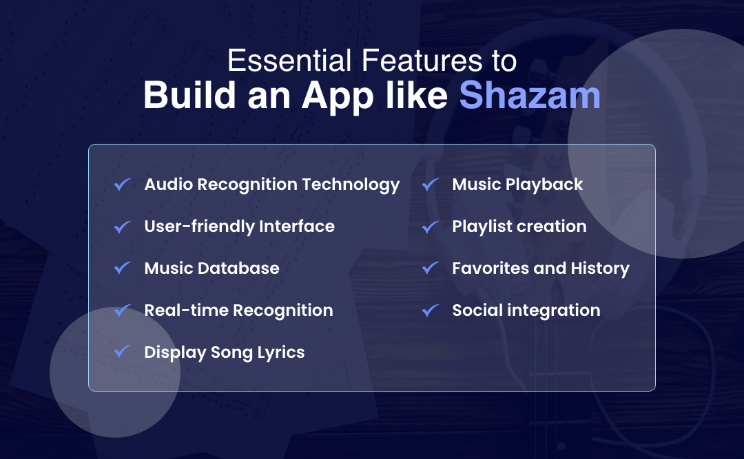 Essential Features to Build an App like Shazam   