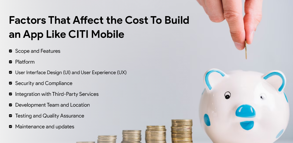 Cost to build an app like citi mobile