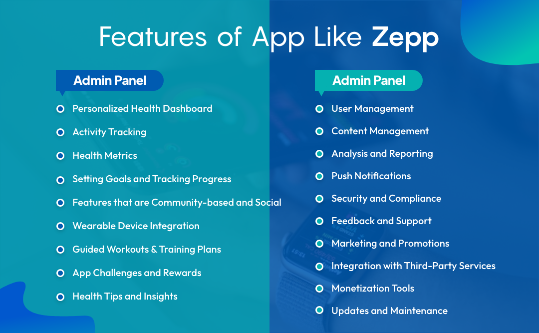 Must-Have Features of App Like Zepp