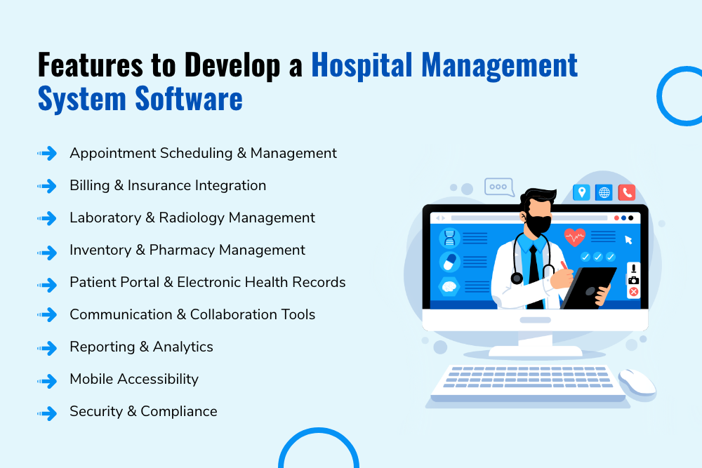 Features to Develop a Hospital Management System Software