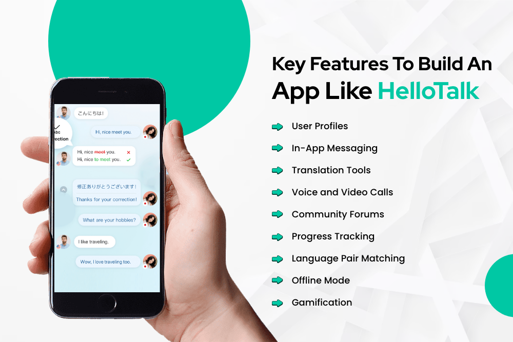 Key Features To Build An App Like HelloTalk  