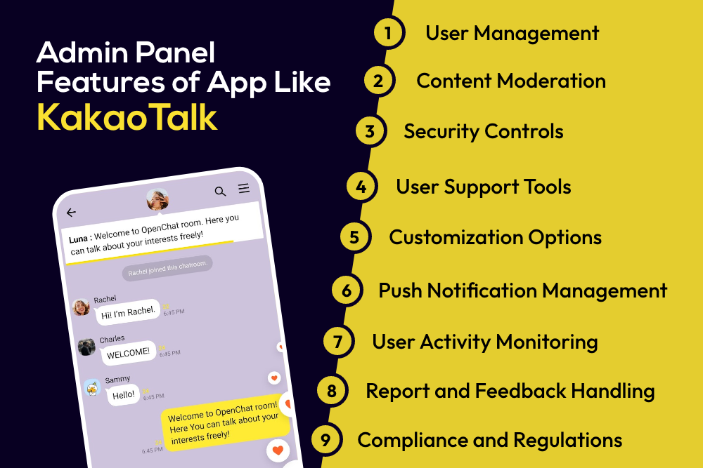 Admin Panel Features of KakaoTalk App