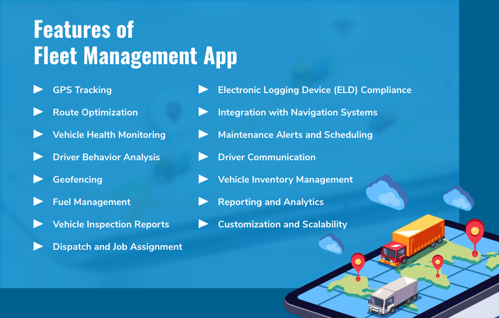 Features of Fleet Management App