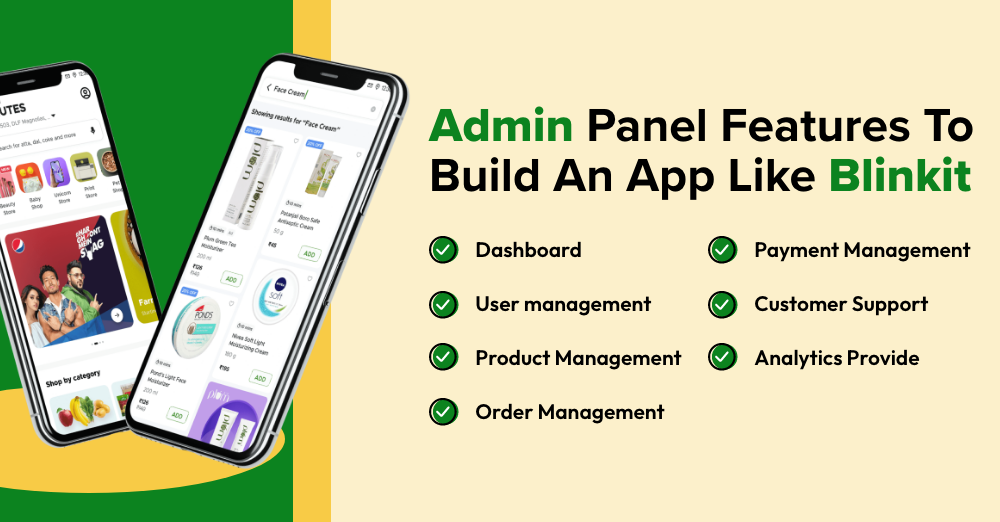 Admin Panel Features of Blinkit