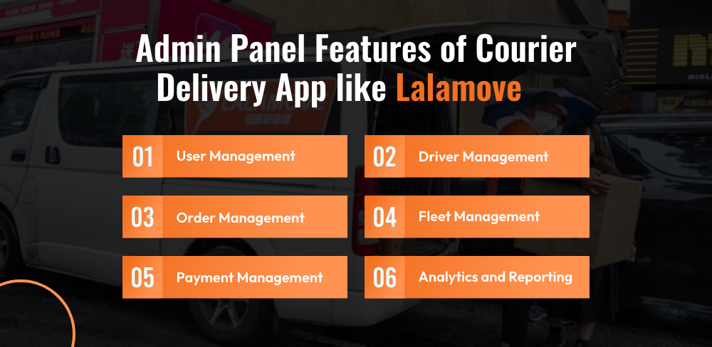Admin Panel Features of Lalamove