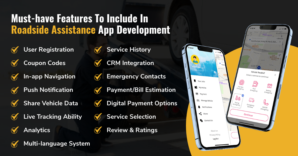 Features To Include In Roadside Assistance App Development