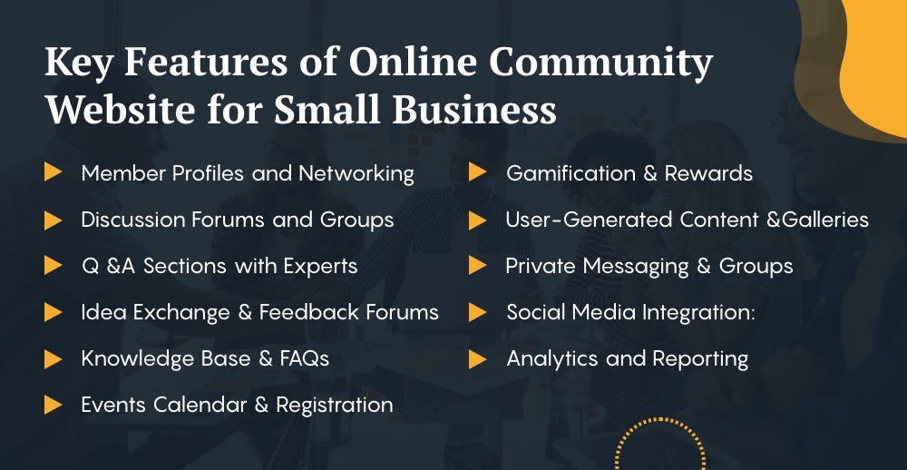 Features of Online Community Website for Small Business