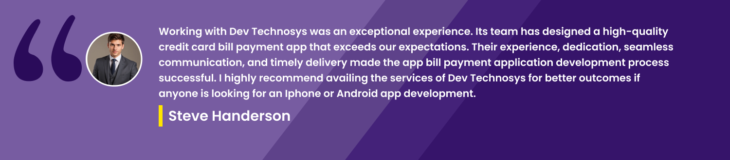 Credit card bill payment app development testimonial