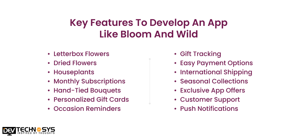 Key Features To Develop An App Like Bloom And Wild