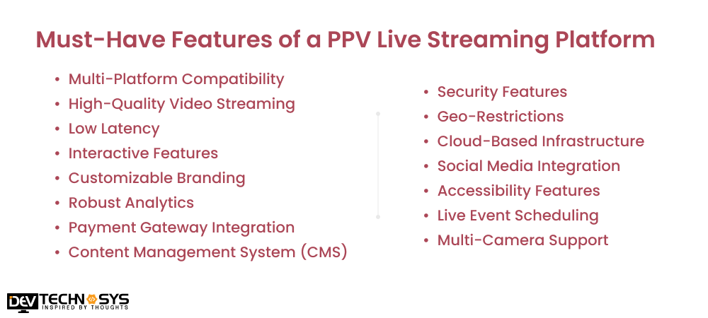 Must-Have Features of a PPV Live Streaming Platform