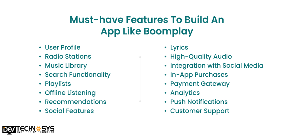 Must-have Features To Build An App Like Boomplay