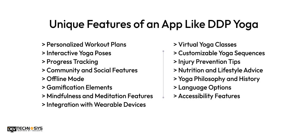 Unique Features of an App Like DDP Yoga