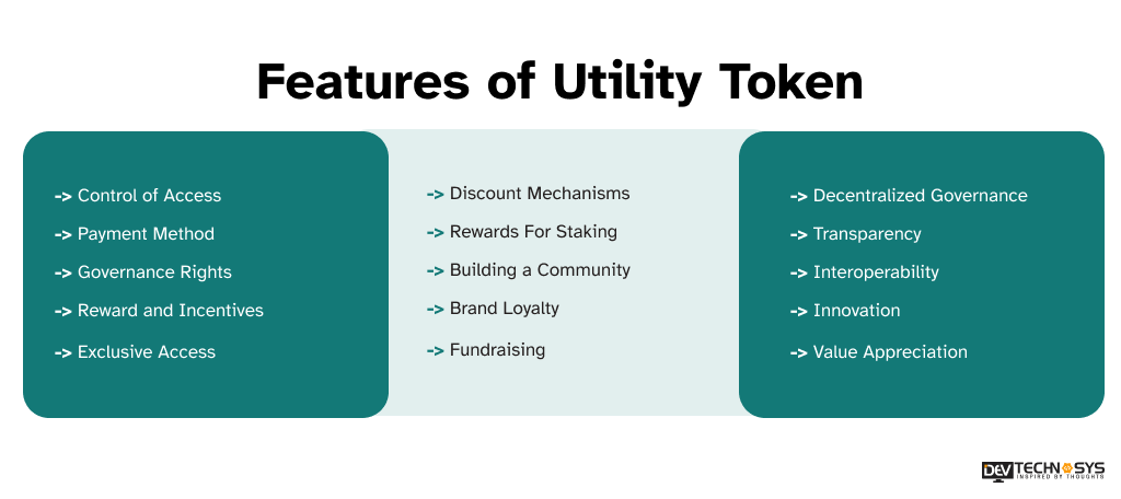 Features of Utility Token