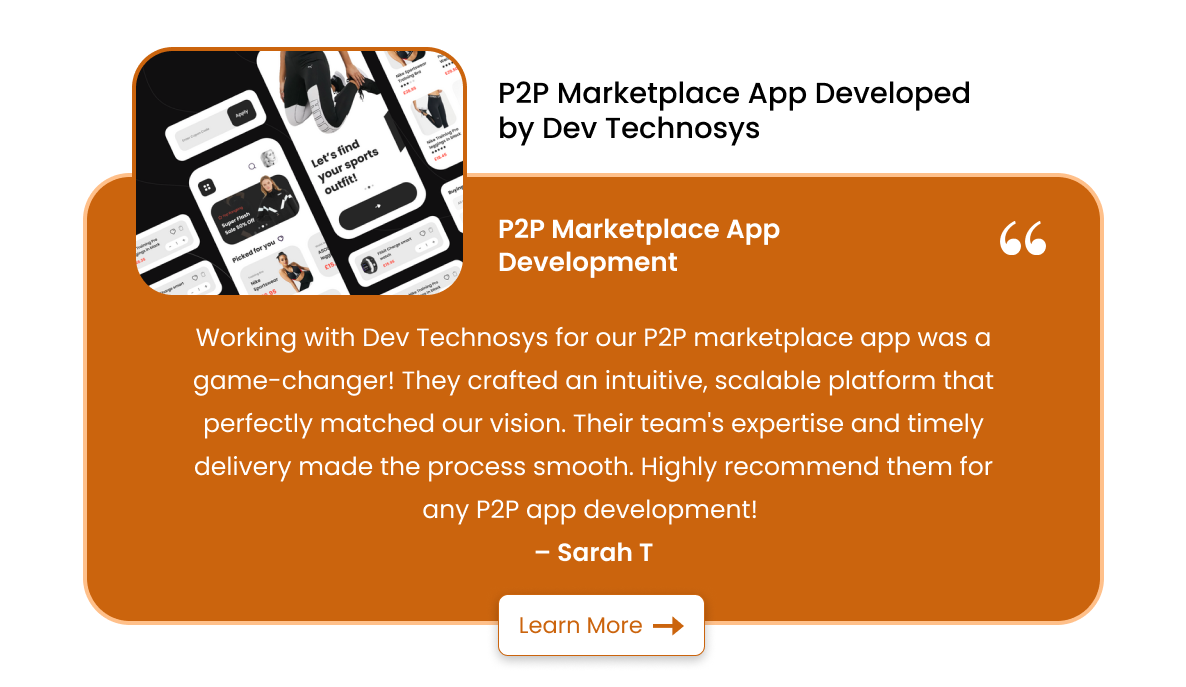 Testimonial Develop A Peer-to-Peer Marketplace Website