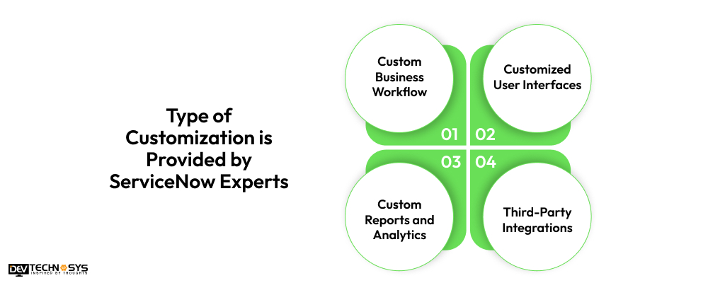 What are the Types of Customization Provided by ServiceNow Experts