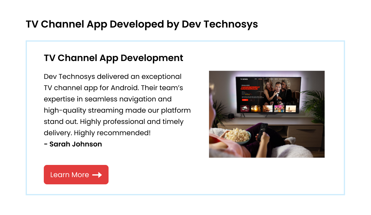 Testimonial Android TV app development