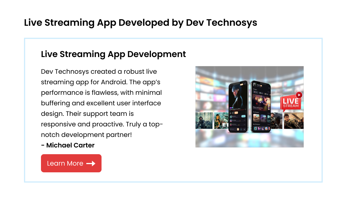 Testimonial 1 Android TV app development