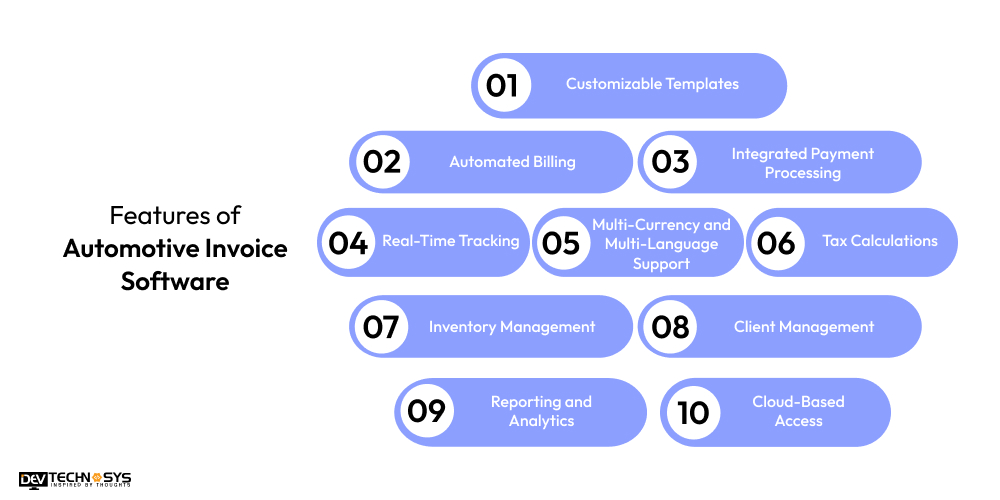 10 Premium Features of Automotive Invoice Software