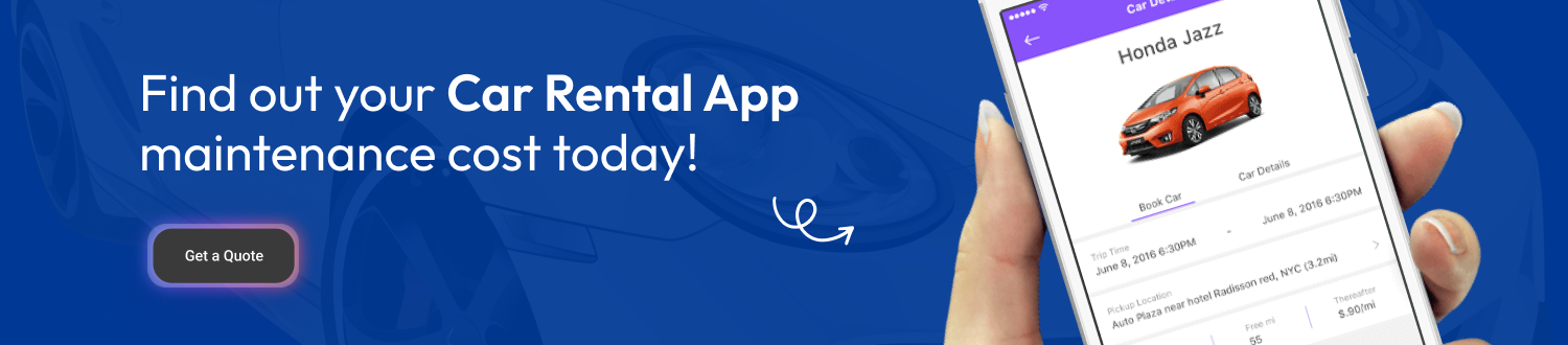 Car Rental App Maintenance Cost CTA