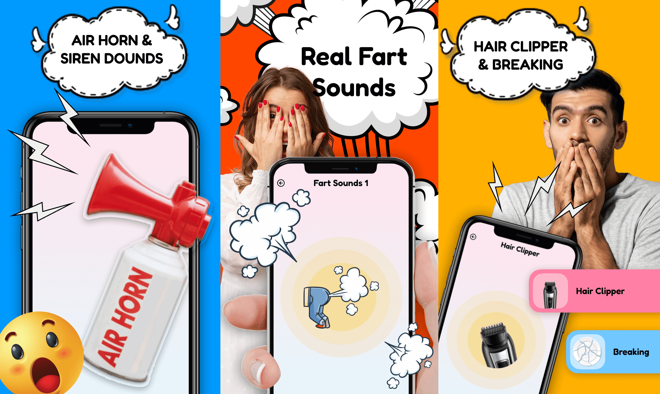 Haircut Pranks Fart, Air Horn