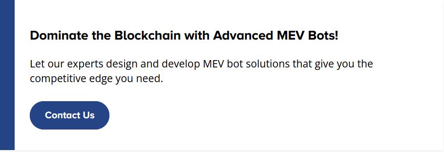 MEV Bot Development: An Ultimate Guide Dev Technosys Blockchain MEV Bot CTA