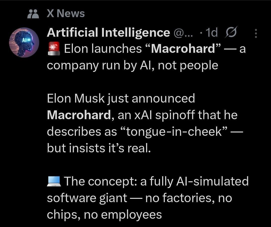 How will Macrohard challenge Microsoft in AI