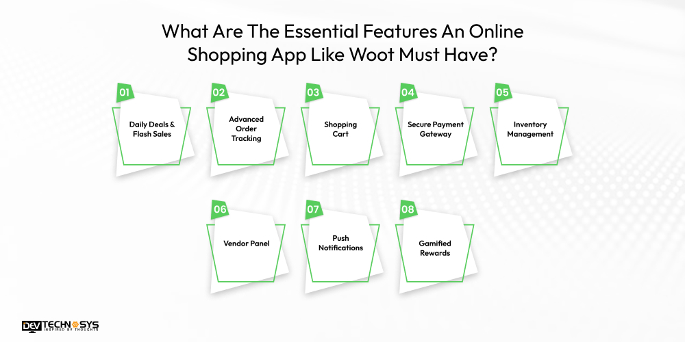 How To Build An App Like Woot: An Online Shopping Platform Dev Technosys What Are The Essential Features An Online Shopping App Like Woot Must Have