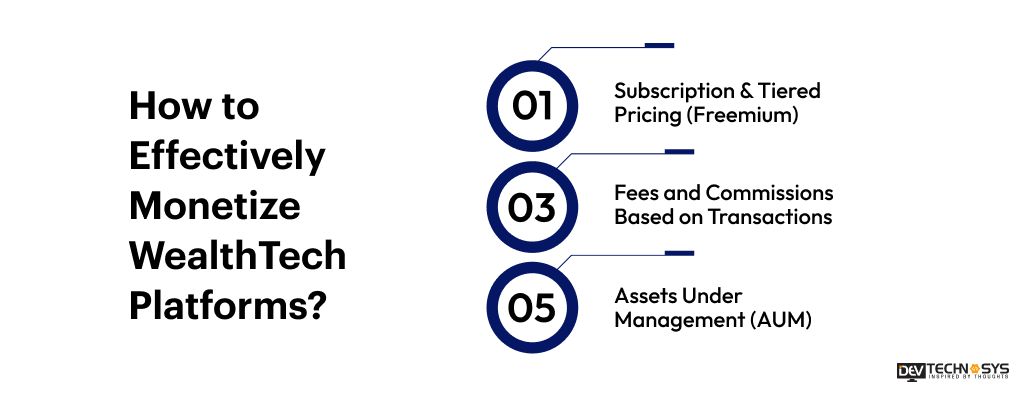 How to Build a WealthTech Platform: Features, Cost & Development Process Dev Technosys How to Effectively Monetize WealthTech Platforms